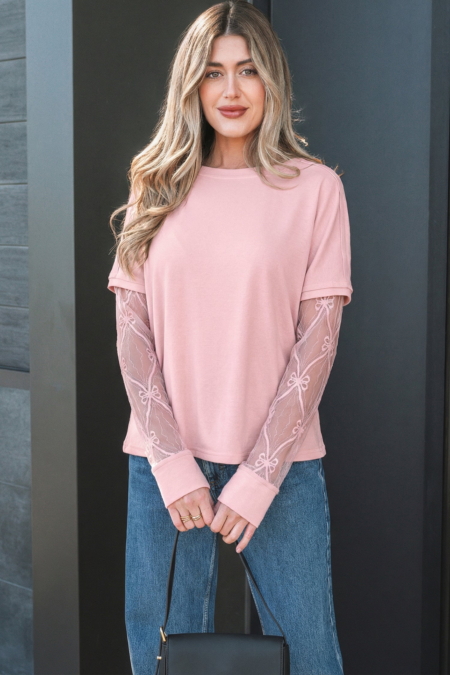 Detail Adds Charm Bow Textured Top