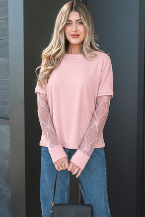 Detail Adds Charm Bow Textured Top