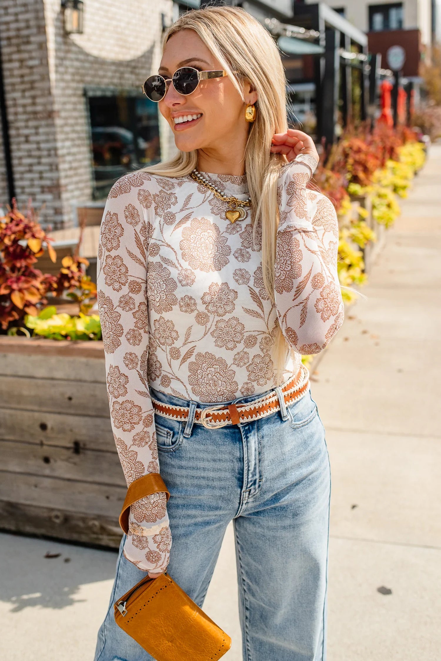 Pretty In Floral Mesh Top