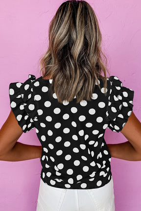 On The Dot Black Polka Dot Top
