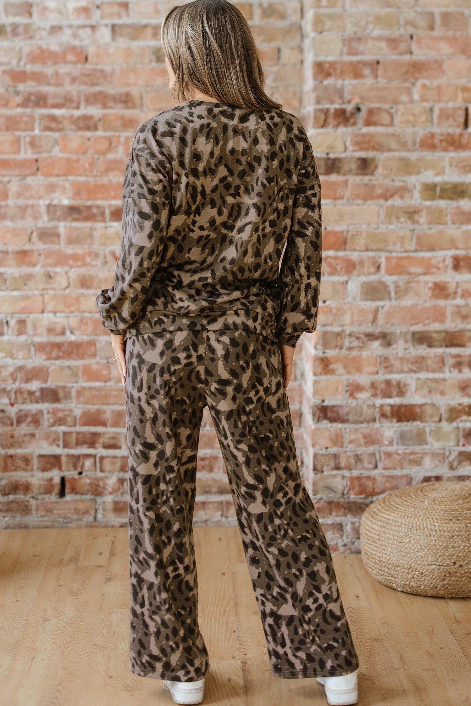 Lounge About Town Brown Leopard Set