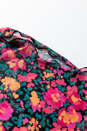 Flower Filled Moments Mesh Top