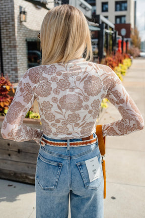 Pretty In Floral Mesh Top