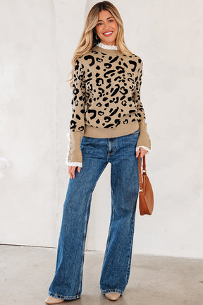 Barely Wild Pattern Lace Ribbed Sweater