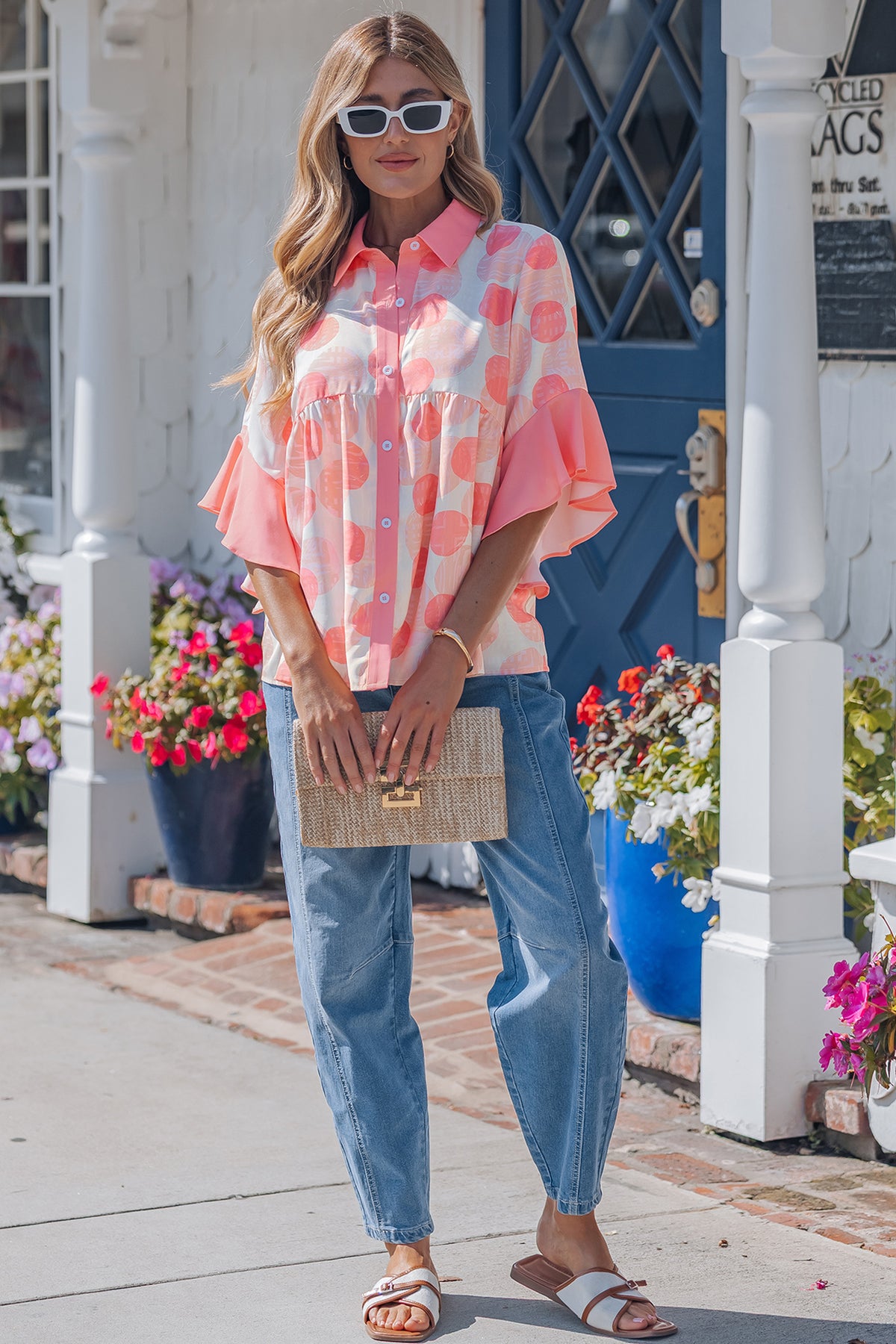 Glamour Girl Pink Polka Dot Top