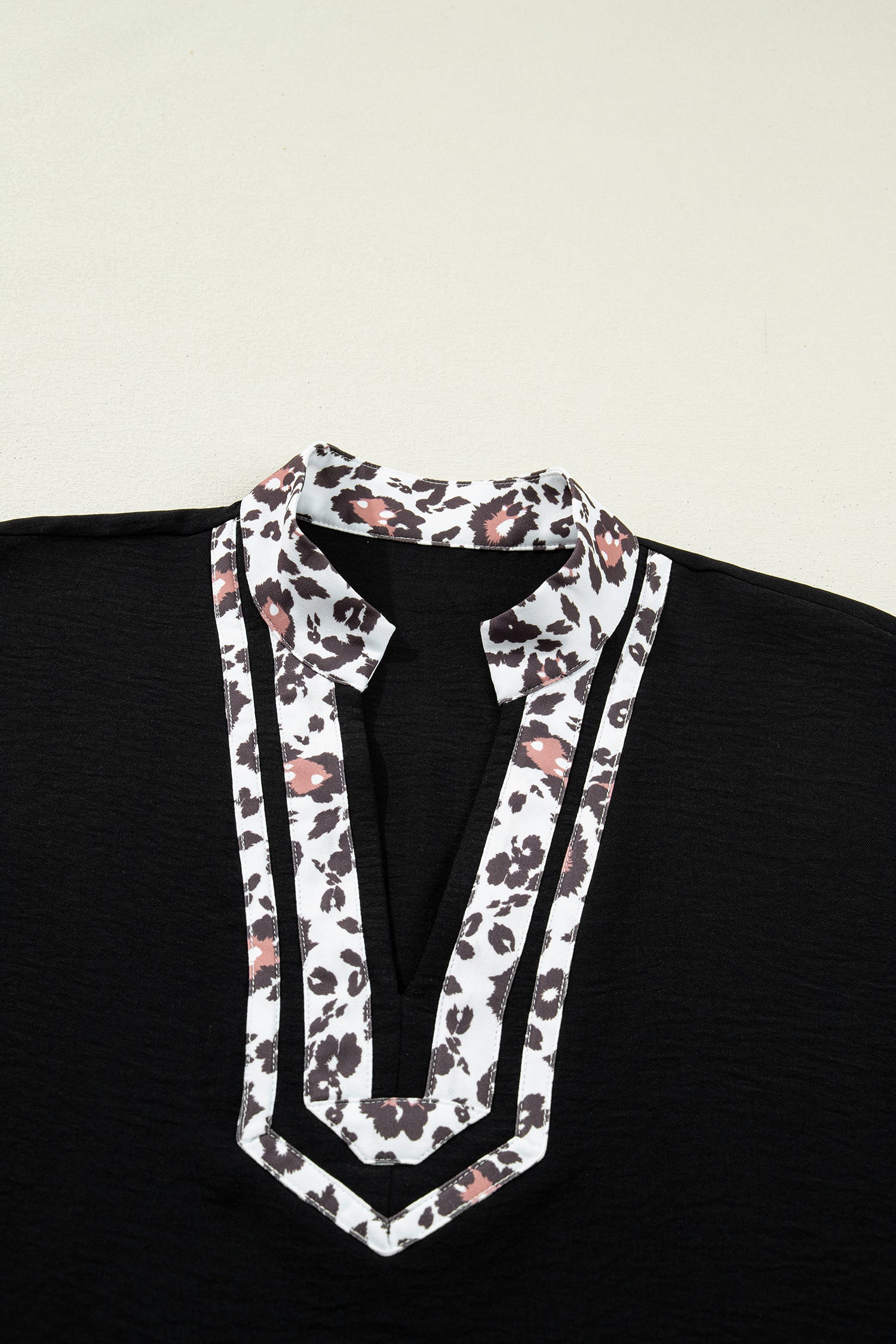 Just Feels Like Me Black Leopard Trim Dolman Top