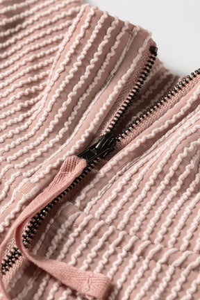 Cozy By Choice Ribbed Zipper Collar Top