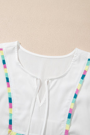 The Perfect Touch Colorful Fringed Detail Top