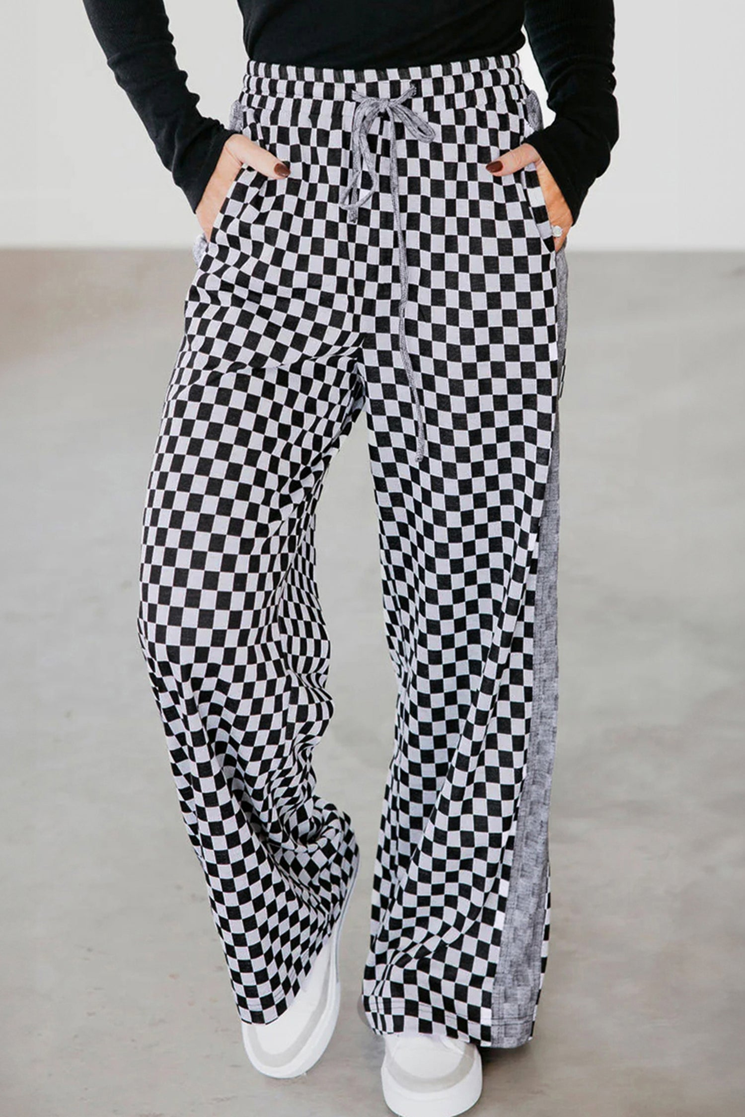 Check The Trend Drawstring Waist Pants