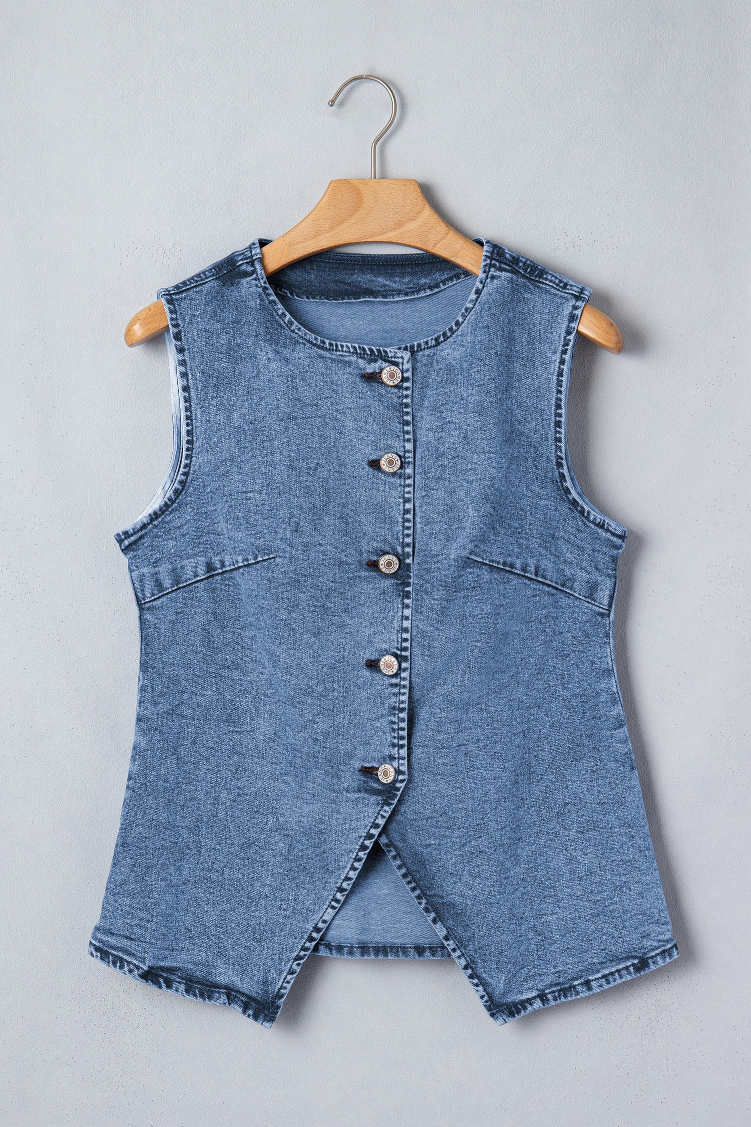 All Things Light Blue Denim Vest