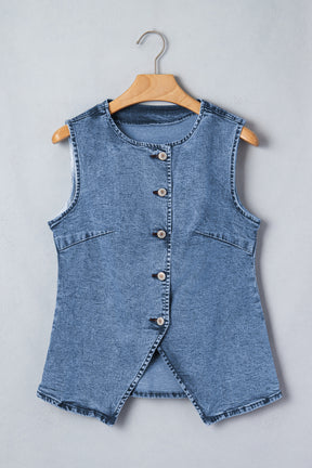 All Things Light Blue Denim Vest