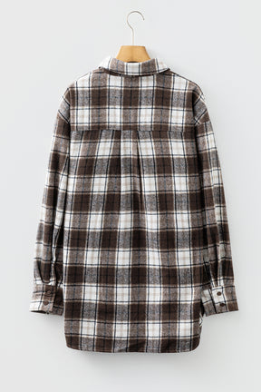 Just Pretty Things Plaid Boyfriend Shacket
