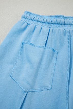 Here For It Sky Blue Top and Barrel Pant Set