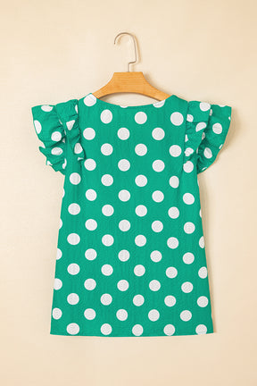 On The Dot Green Polka Dot Top