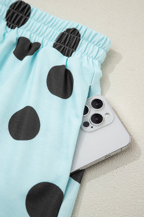 It's Spot On Sky Blue Polka Dot Top And Skort 2pc Set