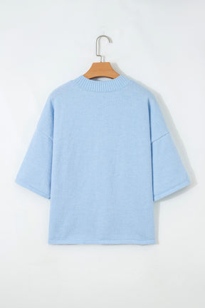 Easy To Style Blue Knit Sweater Cardigan