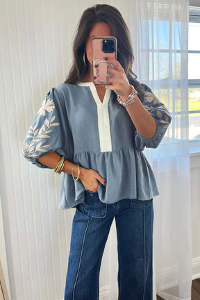 Worth Your Wait Myosotis V Neck Top