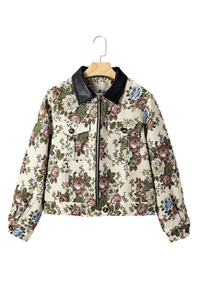 Wildflower Mist Floral Print Zip Up Jacket
