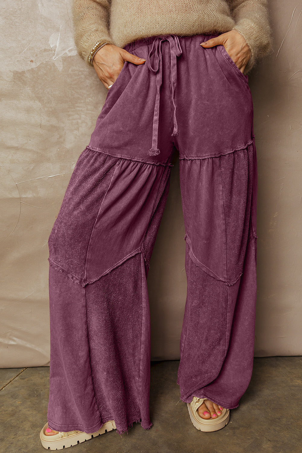Everyday Comfort Wear Wild Ginger Mineral Wash Tiered Wide Leg Pants
