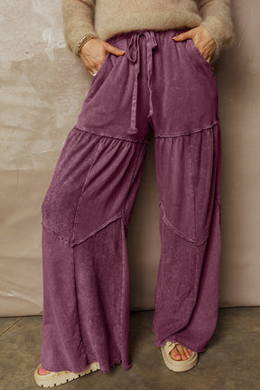 Everyday Comfort Wear Wild Ginger Mineral Wash Tiered Wide Leg Pants