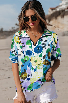 Oh My Darling Light Blue Floral Print Top