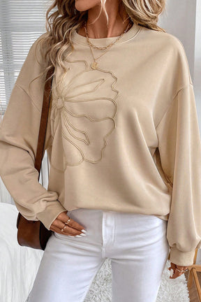 Deeply Rooted Embroidered Flower Sweatshirt
