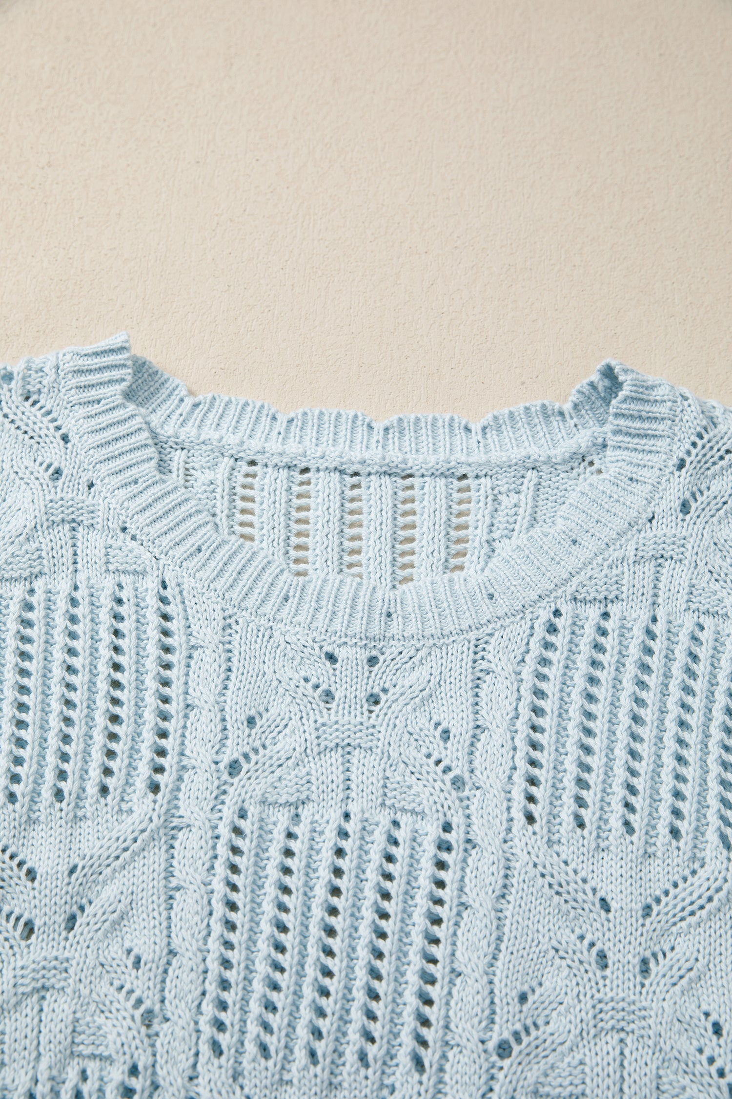 How About That Beau Blue Knit Bow Top
