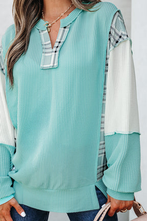 Aruba Dreams Corded Texture Colorblock Top