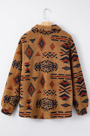 Warm You Up Aztec Pattern Fleece Shacket