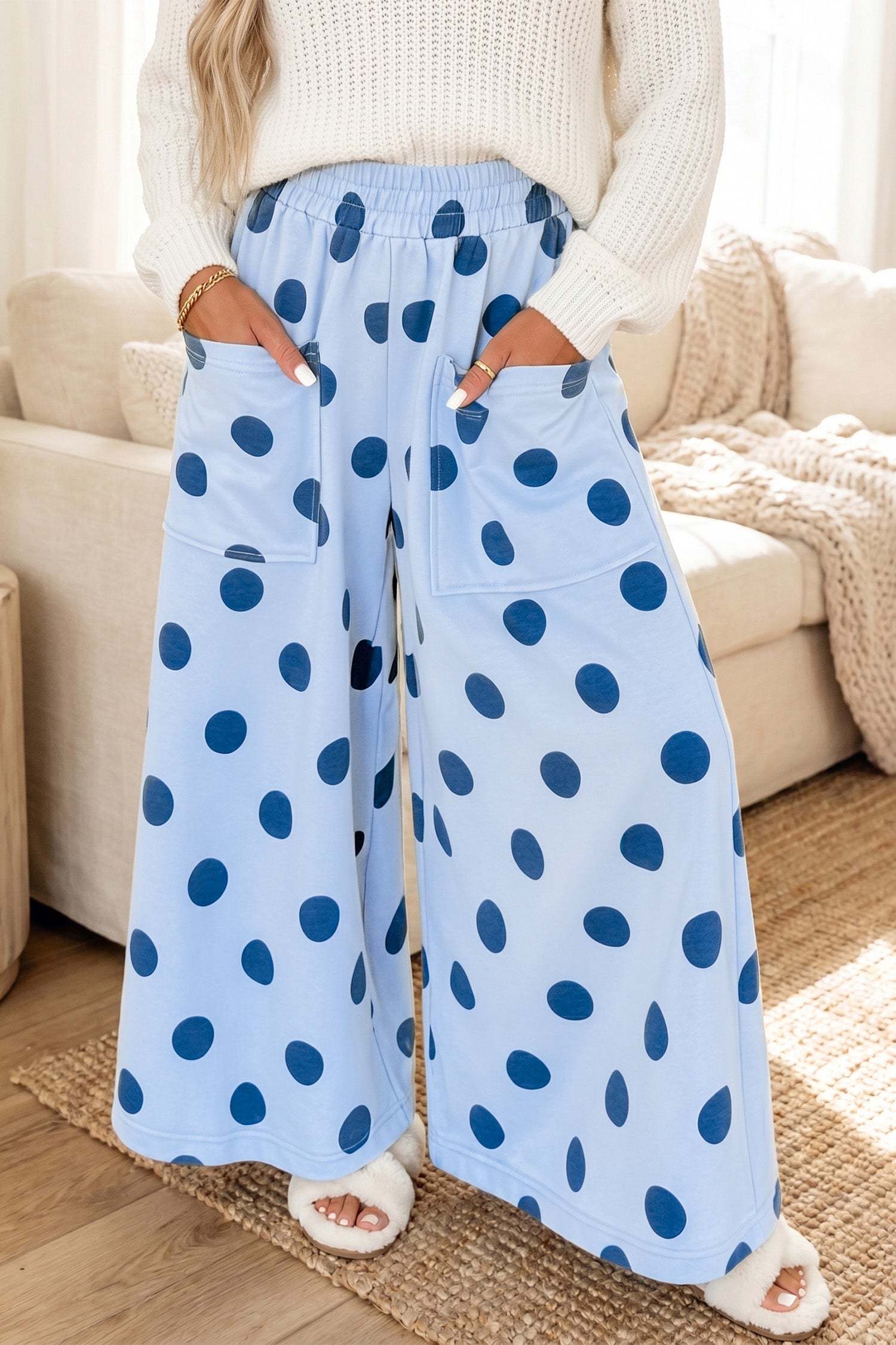 Make Your Mark Polka Dot Wide Leg Pants (4 Colors)