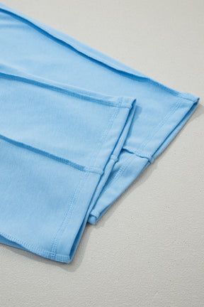 Here For It Sky Blue Top and Barrel Pant Set