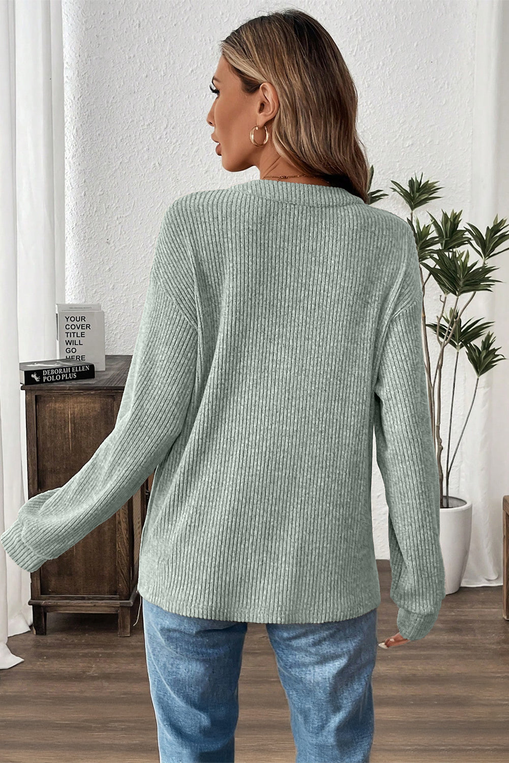 Comfy Comes Easy Ribbed Henley Knit Top (2 Colors)