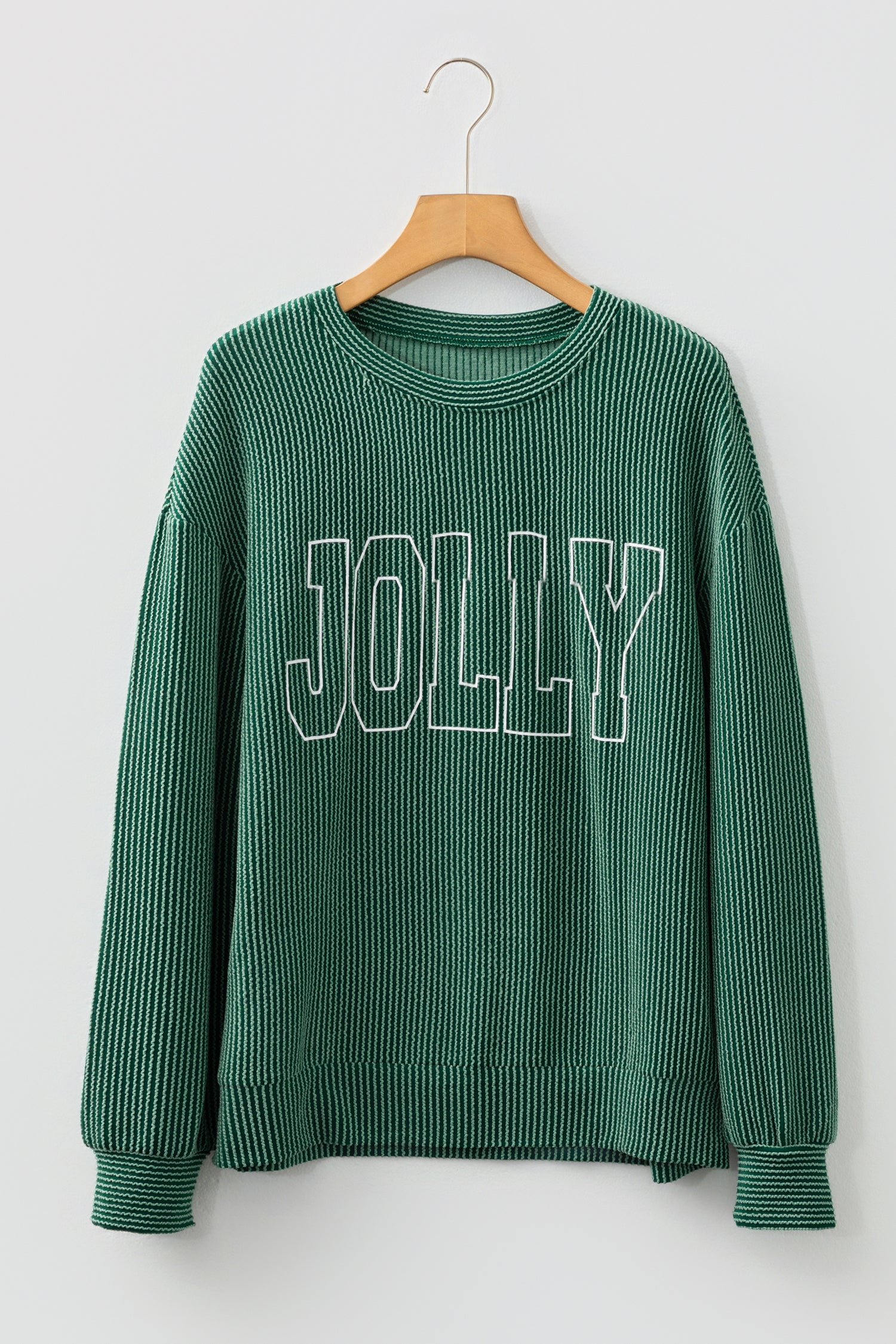 Green Ribbed Merry Top