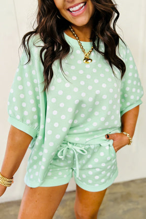 Polka Dot Paradise Pink Top And Short Set (4 Colors)