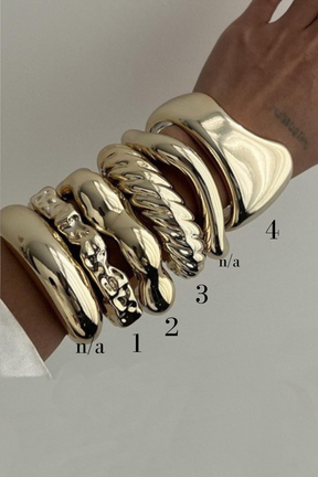 Gold Irregular Shape Cuff Bangles - B016GO