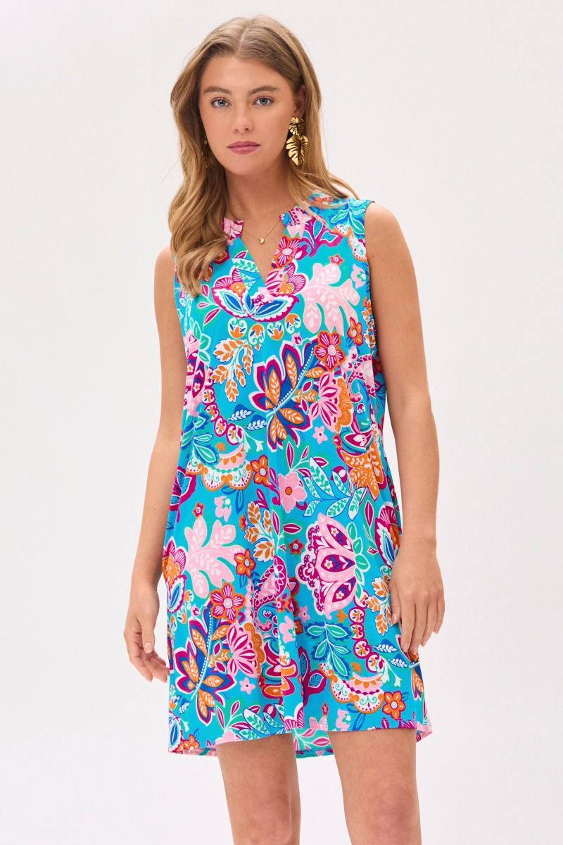 Dear Scarlett Lizzy Tank Dress in Blue