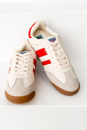 Madrid Sneaker in Beige/Red