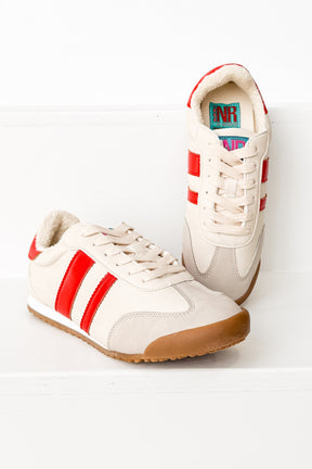 Madrid Sneaker in Beige/Red