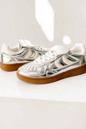 Milan Metallic Sneaker in Silver