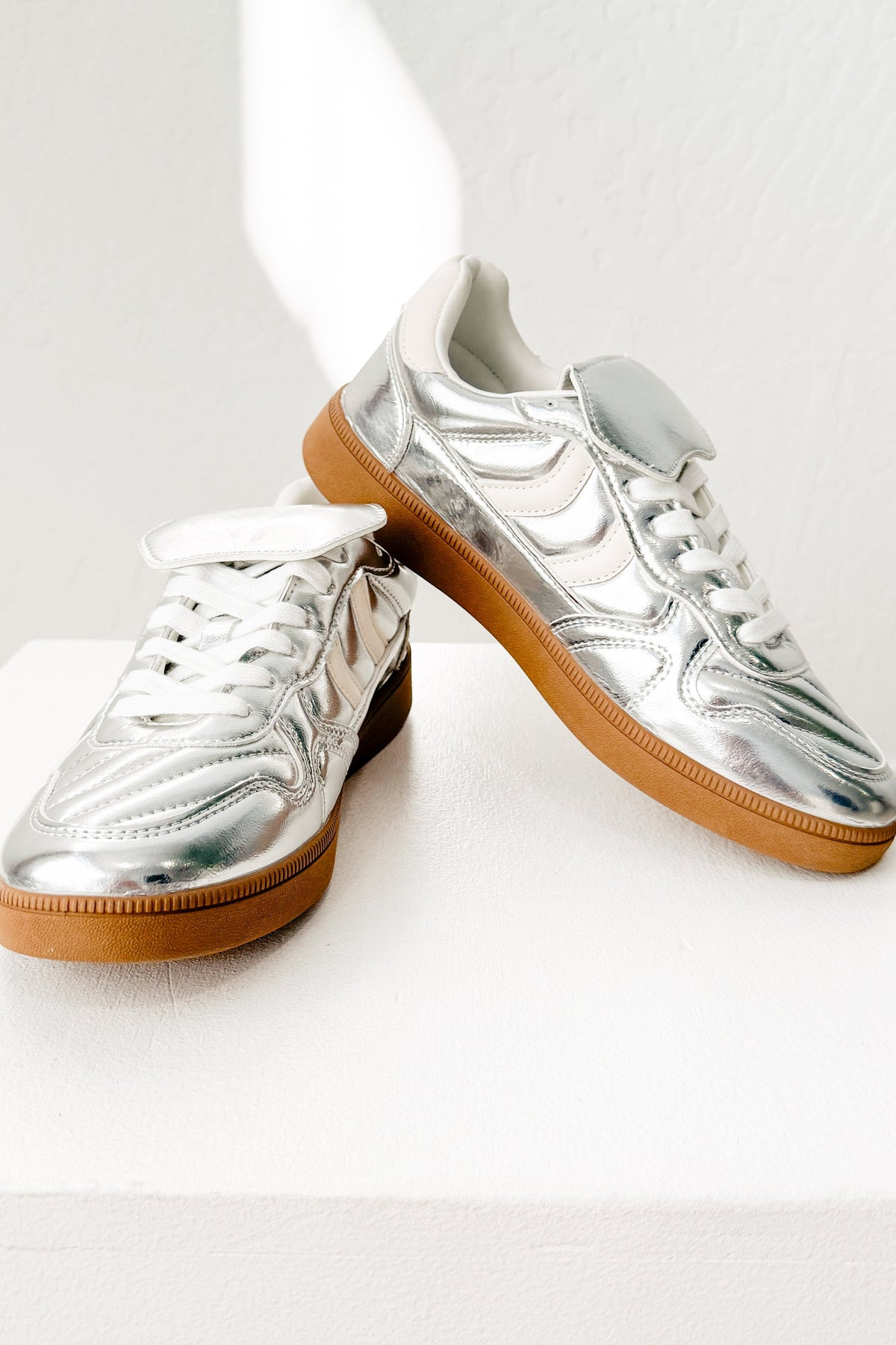 Milan Metallic Sneaker in Silver