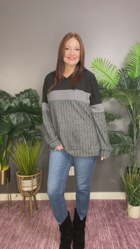 Block The Ordinary Ribbed Knit Hoodie (6 Colors)