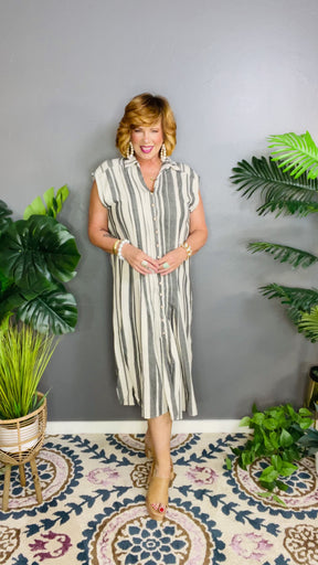 The Good Life Striped Dress - DR185BK