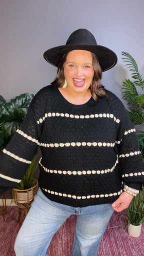 Between The Lines Sweater - S122BK