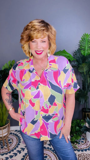 Watercolor Whimsy Top - S727LI
