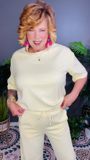 This Is It Yellow Cream Top And Pant Set