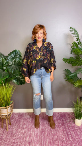Kinsley Full Size High Rise Ankle Straight Wide Cuffed Jeans