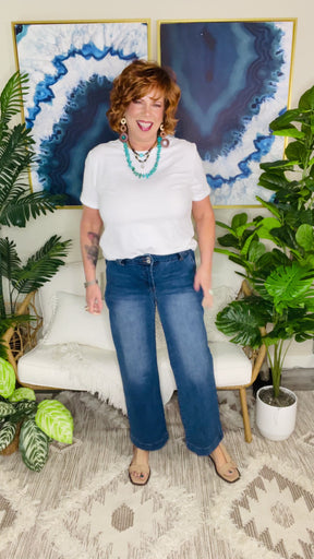 Madi Double Button Zip Fly Straight Leg Jeans