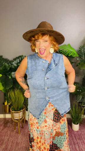All Things Light Blue Denim Vest