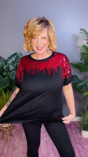 Glam On The Go Sequin Top - S060RD