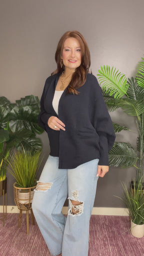 Softly Spoken Navy Cardigan - OT076NV